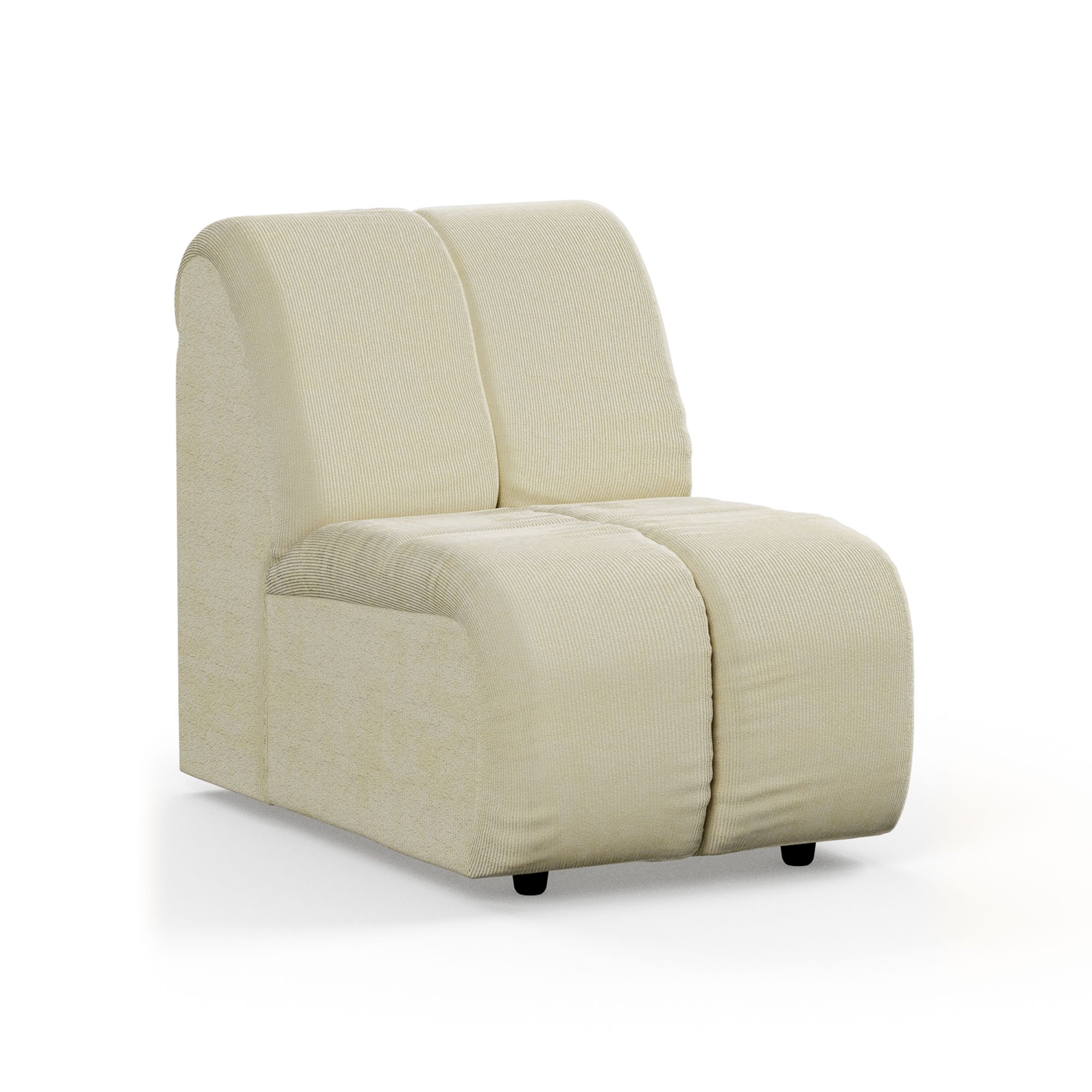 Wave couch: element middle small, corduroy rib, hay - Image 2