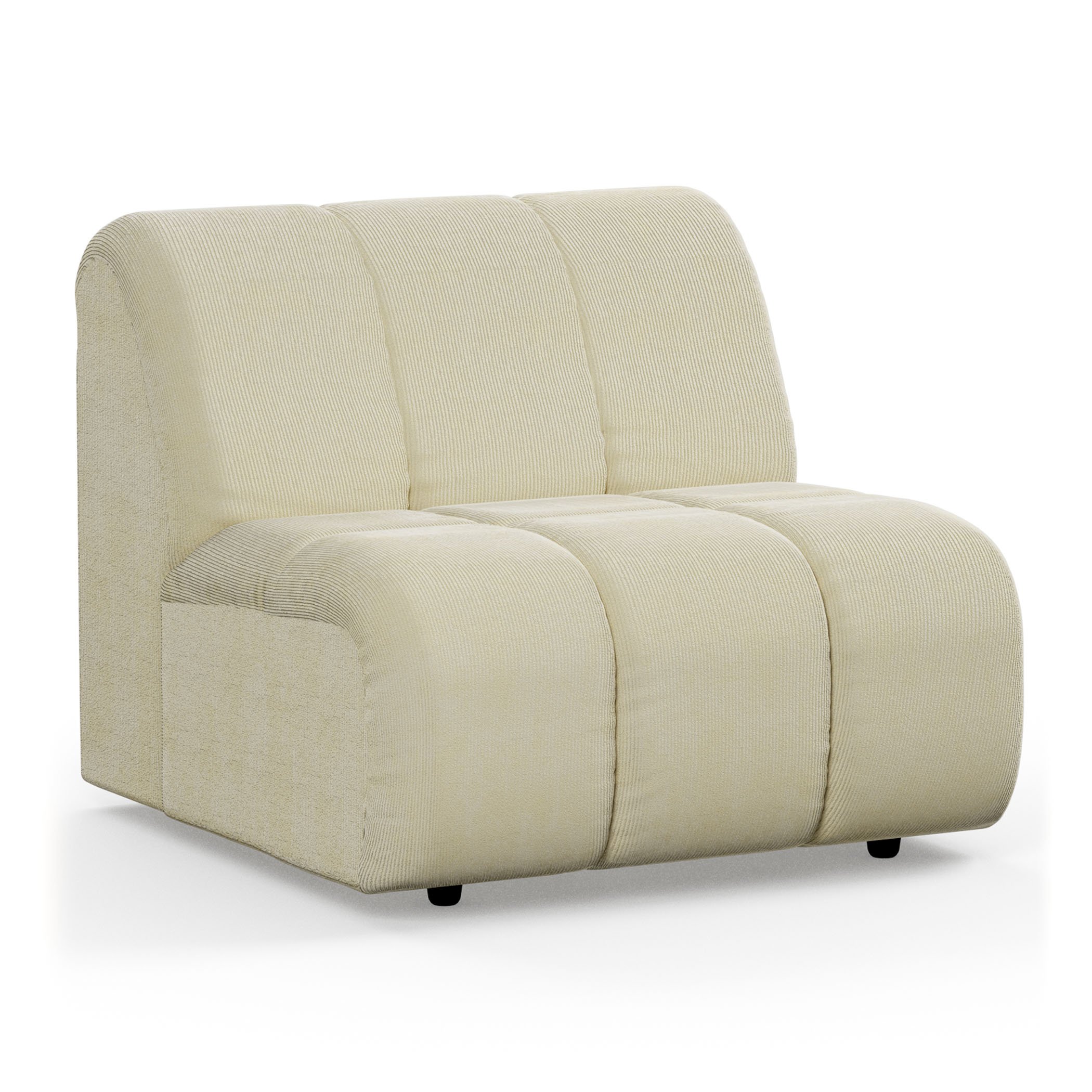 Wave couch: element middle, corduroy rib, hay - Image 2