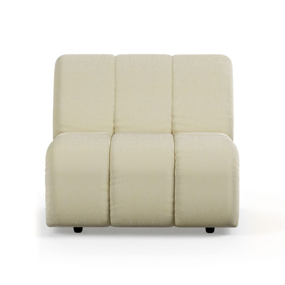 Wave couch: element middle, corduroy rib, hay