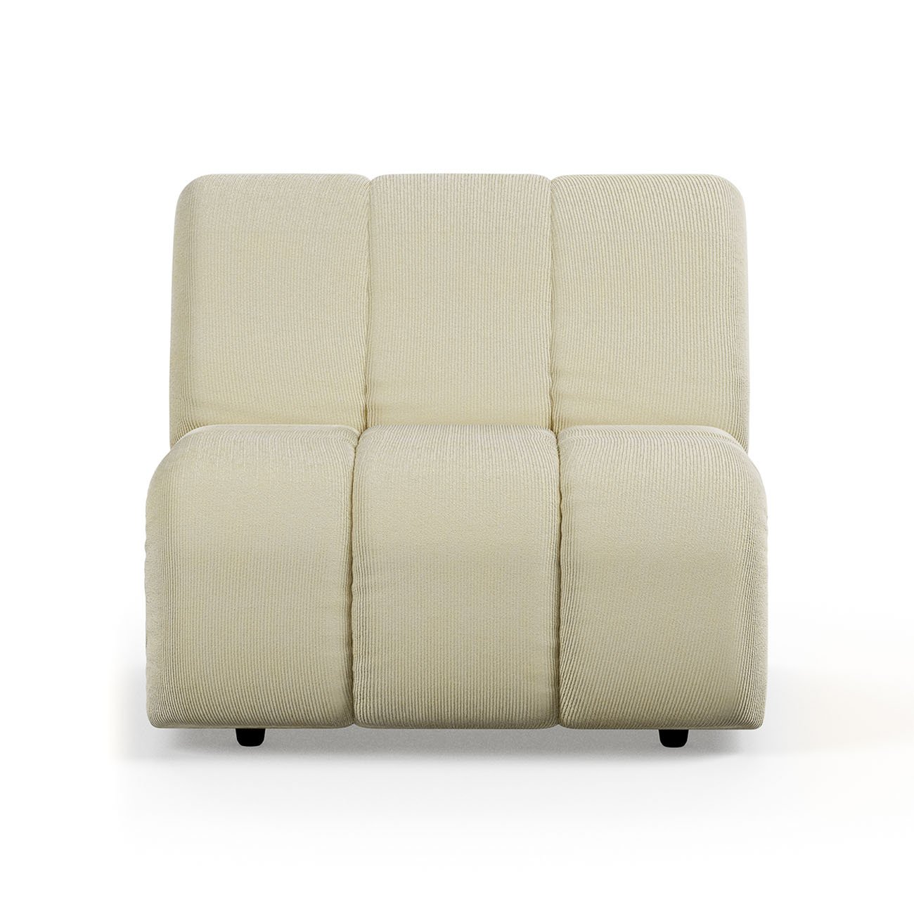 Wave couch: element middle, corduroy rib, hay