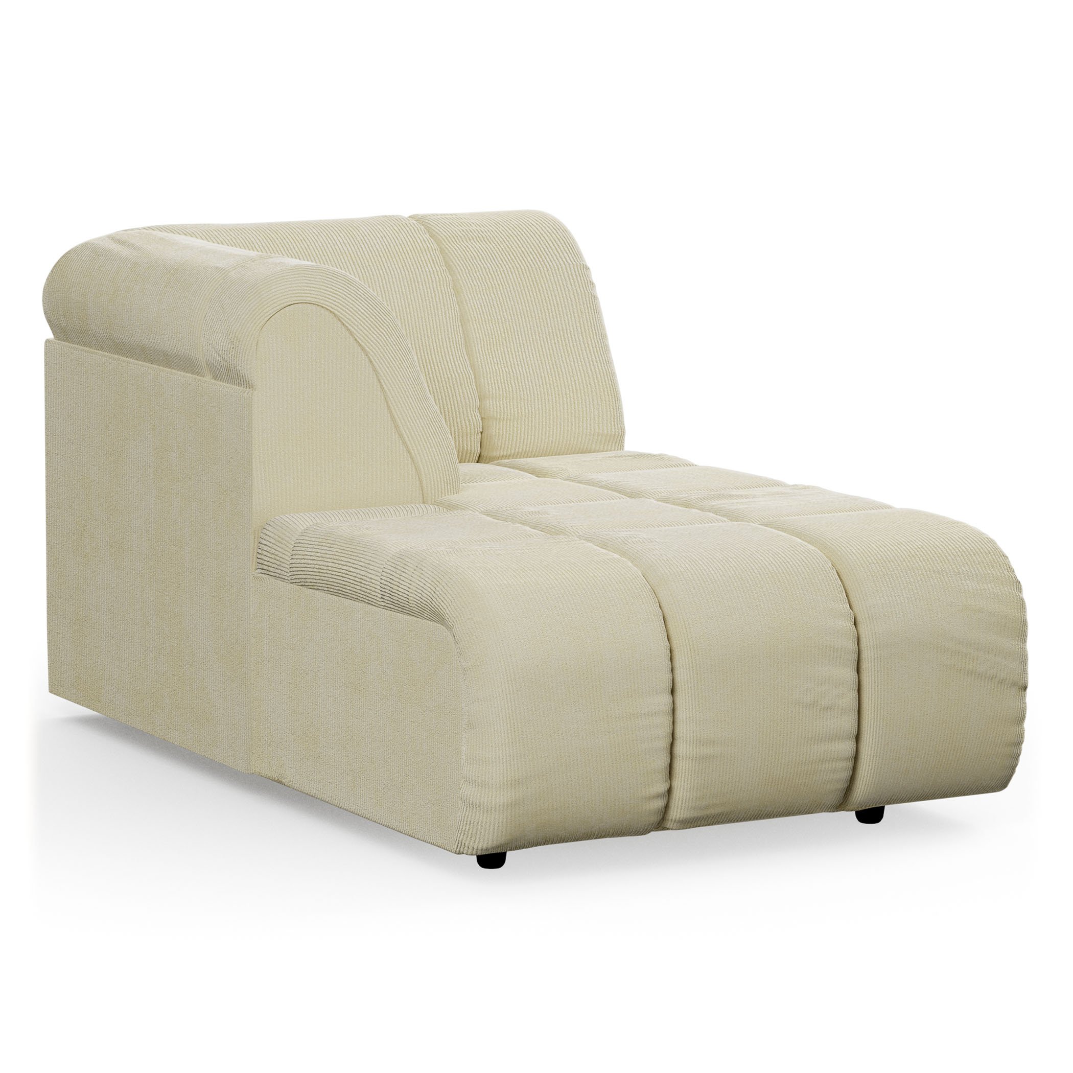 Wave couch: element left divan, corduroy rib, hay - Image 2
