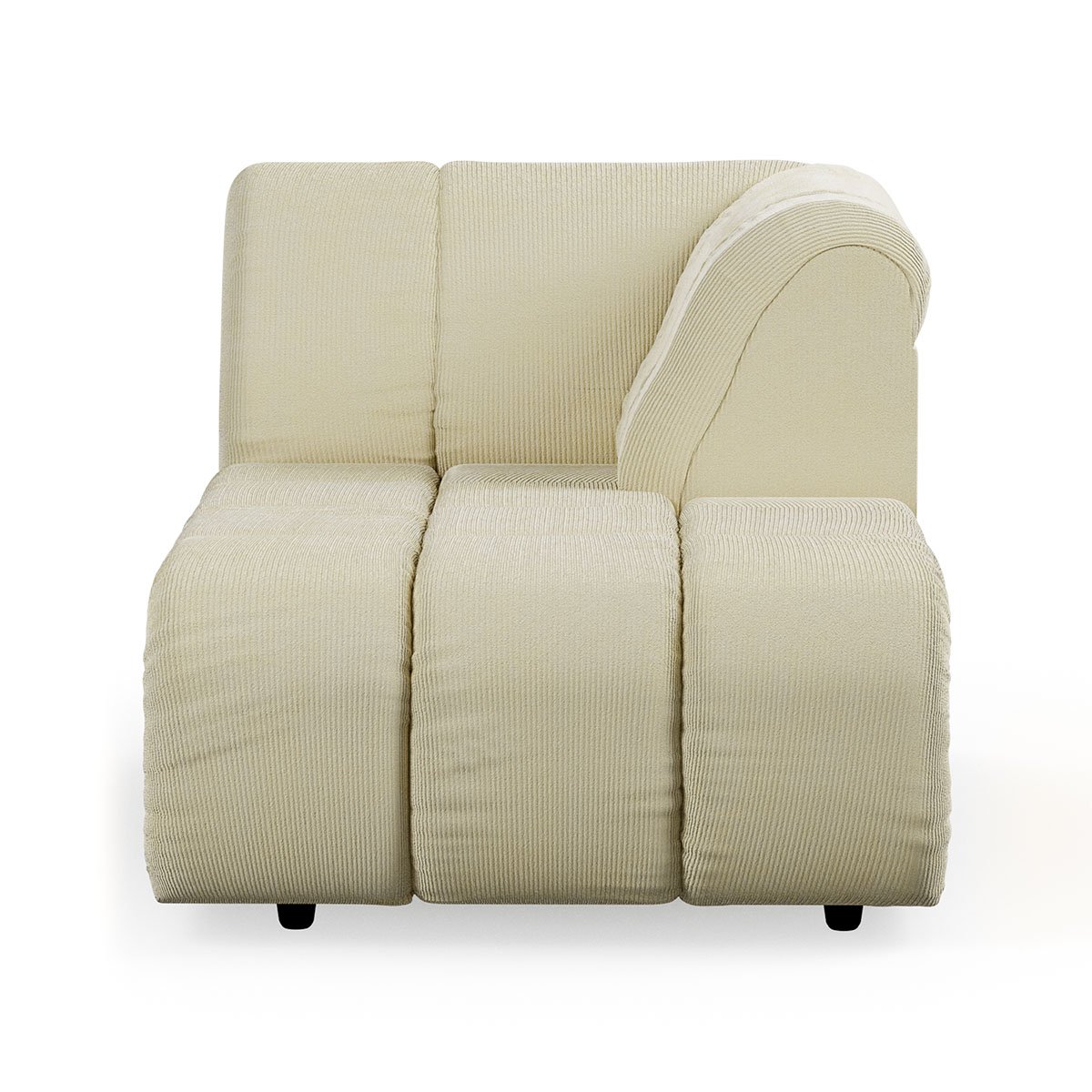 Wave couch: element right divan, corduroy rib, hay