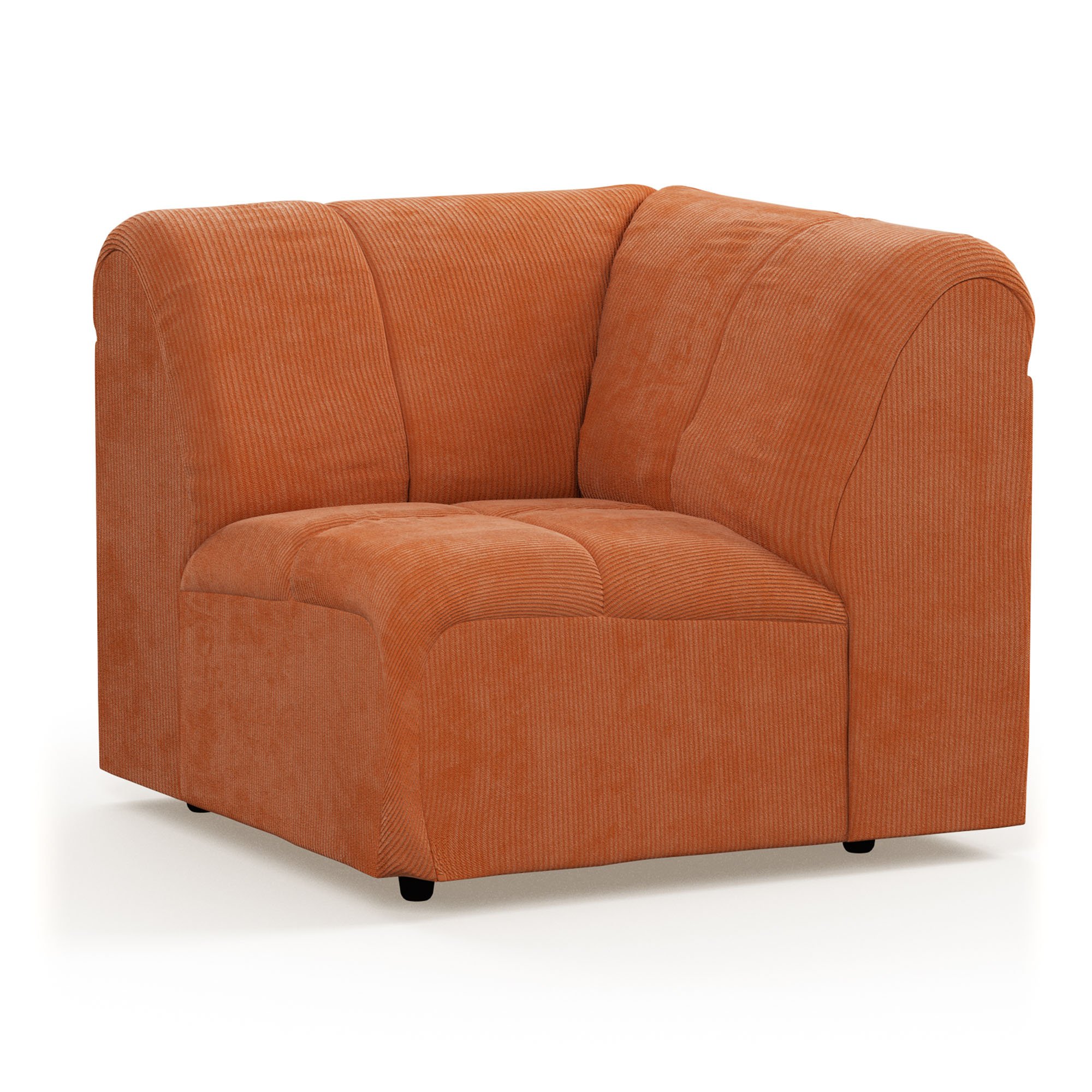 Wave couch: element corner, corduroy rib, dusty orange - Image 2