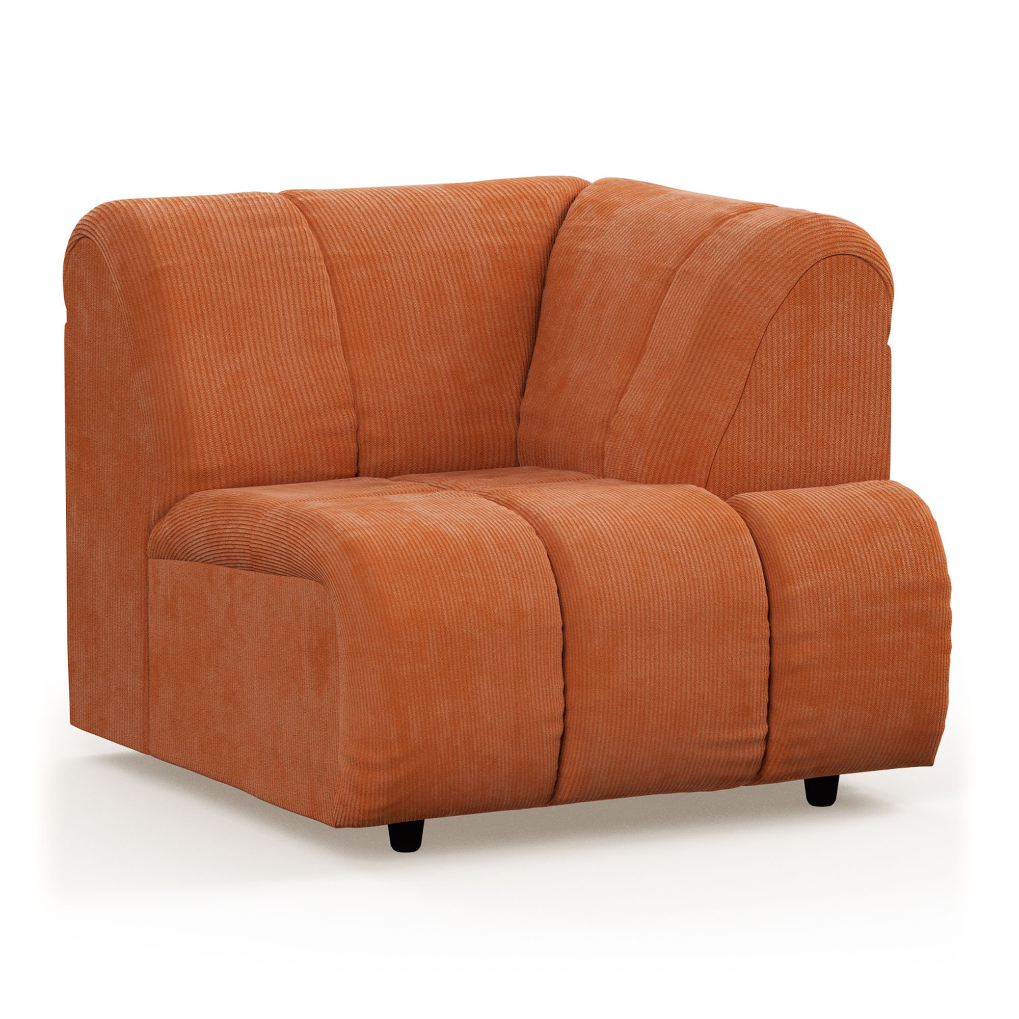 Wave couch: element right high arm, corduroy rib, dusty oran - Image 2
