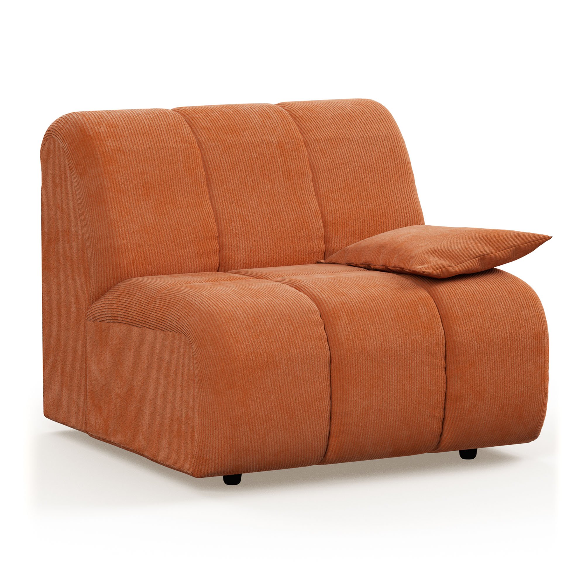 Wave couch: element right low arm, corduroy rib, dusty orang - Image 2