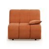 Wave couch: element right low arm, corduroy rib, dusty orang