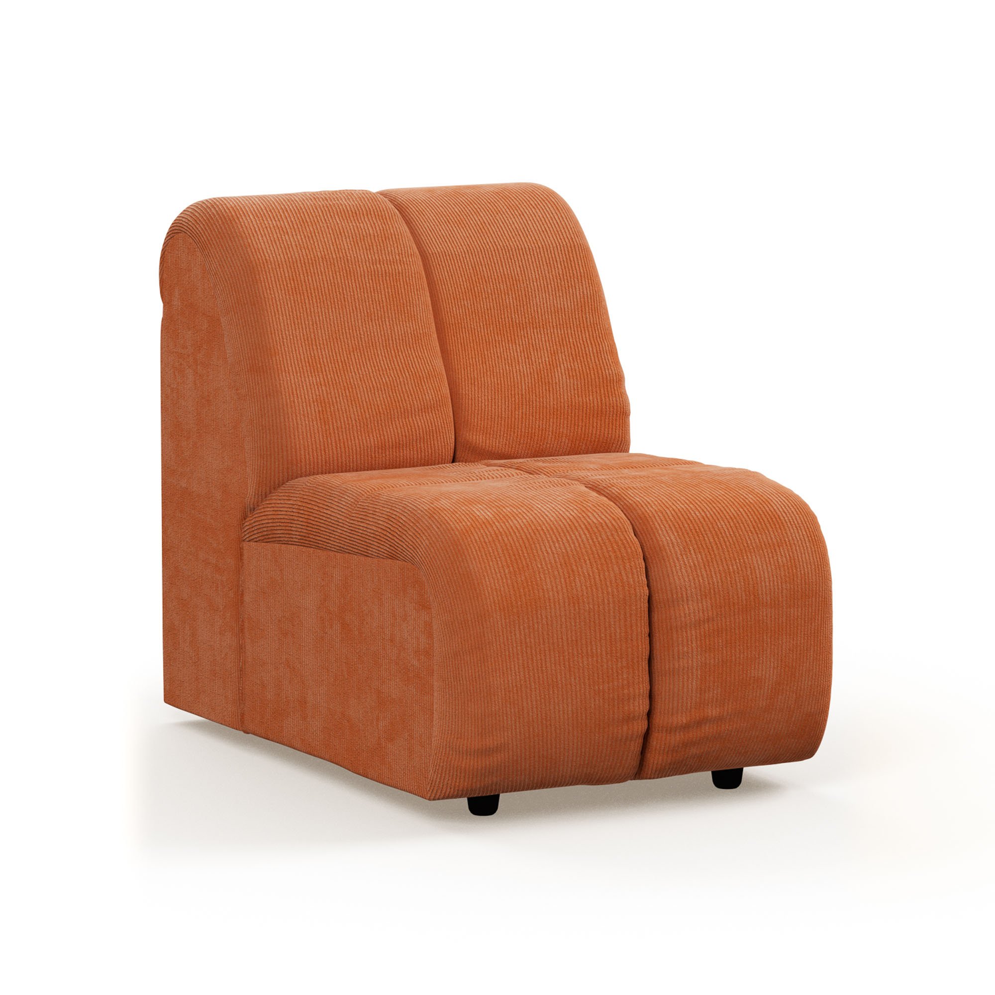 Wave couch: element middle small, corduroy rib, dusty orange - Image 2