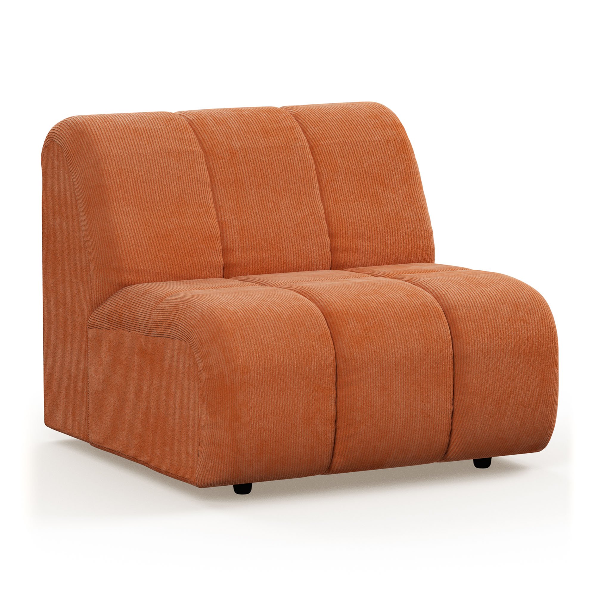 Wave couch: element middle, corduroy rib, dusty orange - Image 2