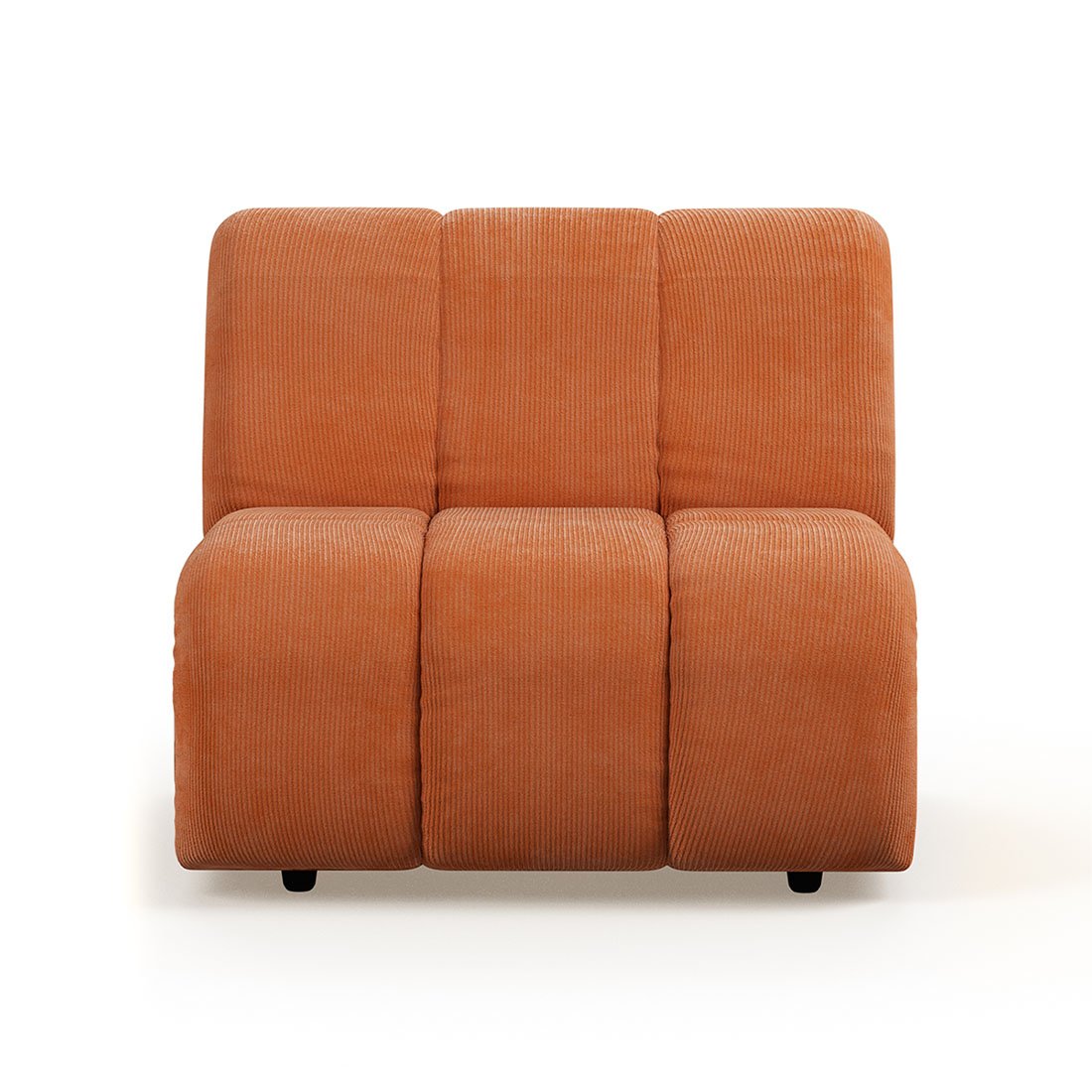 Wave couch: element middle, corduroy rib, dusty orange