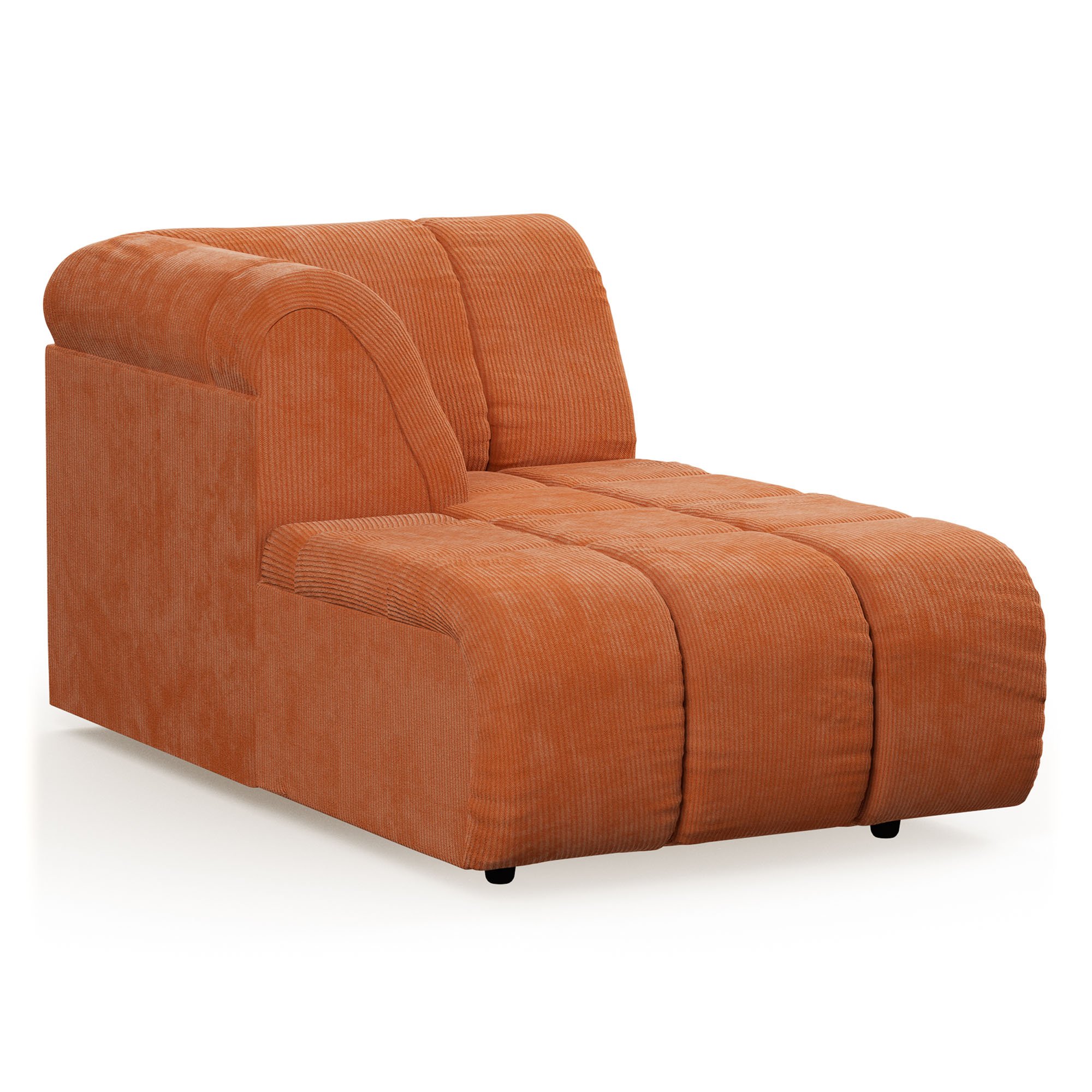 Wave couch: element left divan, corduroy rib, dusty orange - Image 2