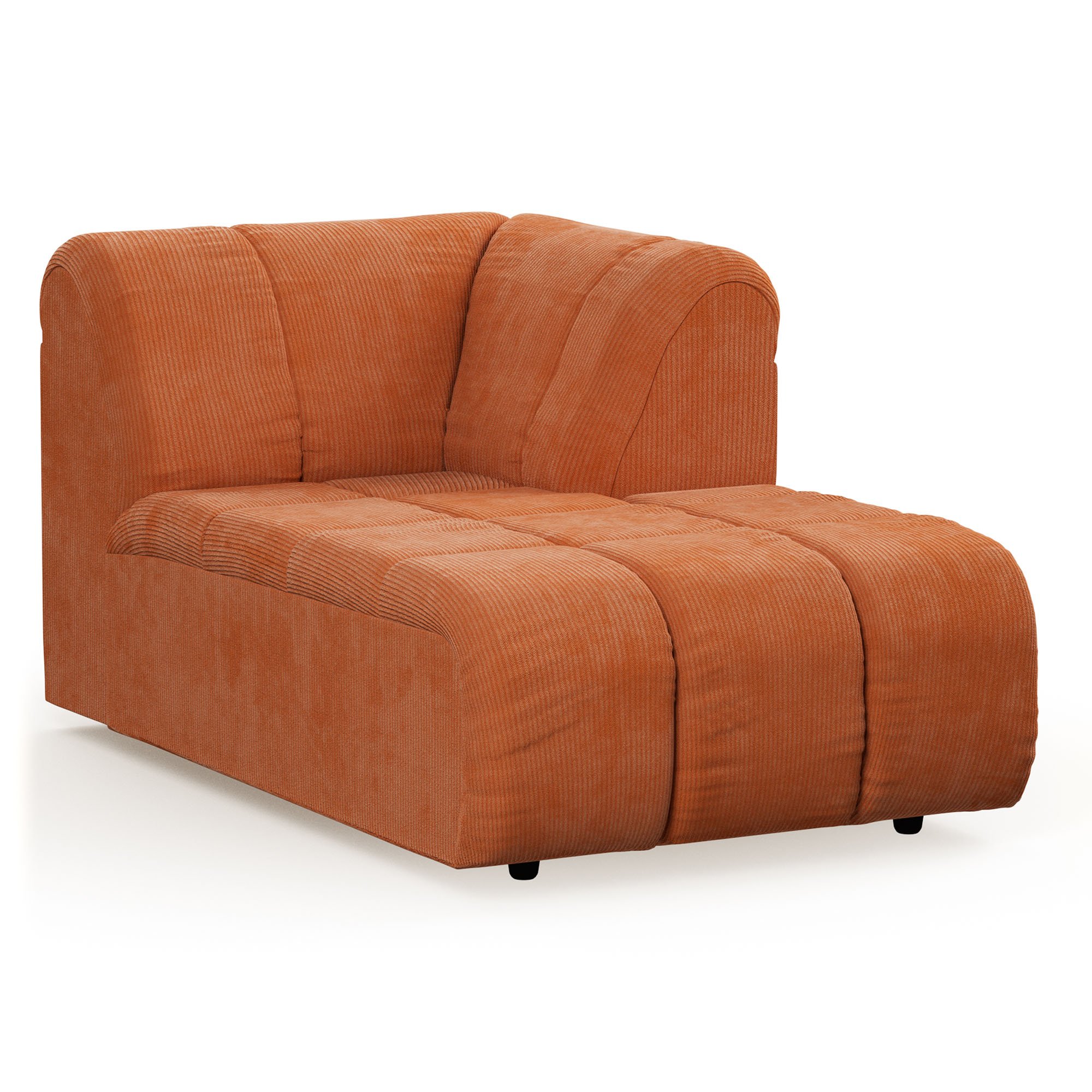Wave couch: element right divan, corduroy rib, dusty orange - Image 2
