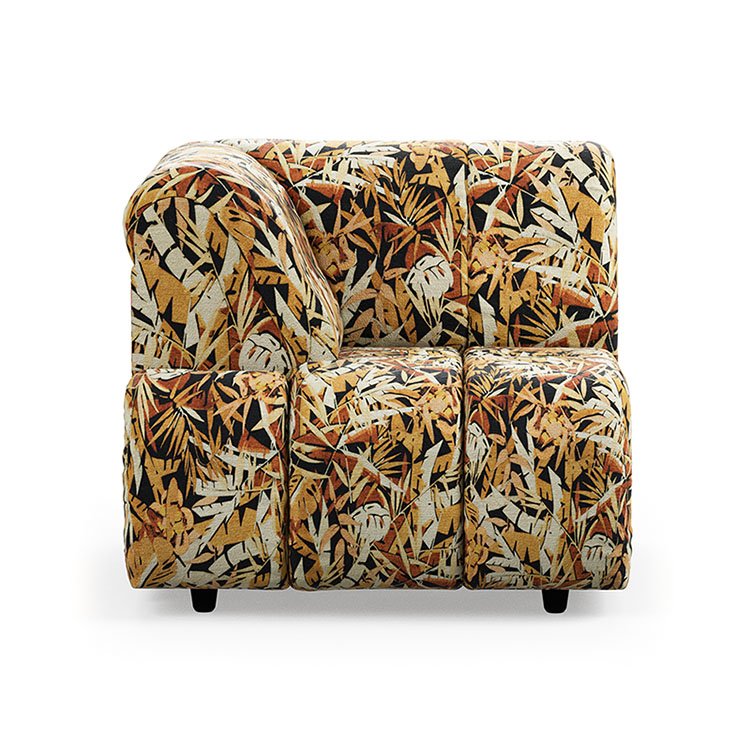 Wave couch: element left high arm, printed hollywood