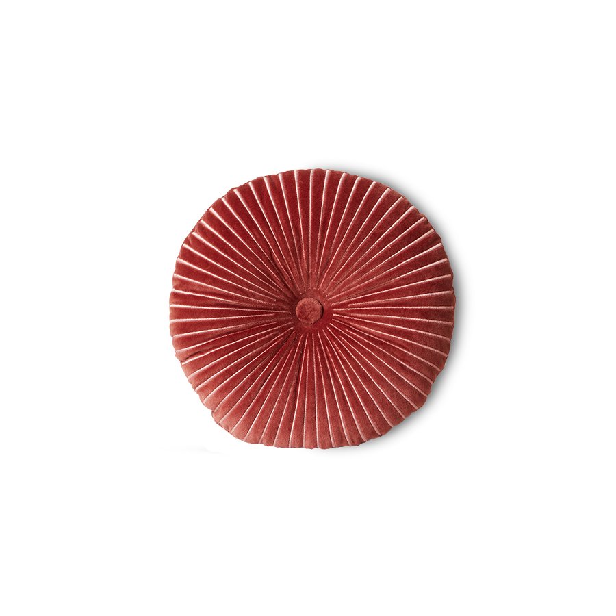 Round ripple cushion burgundy (35x35cm)