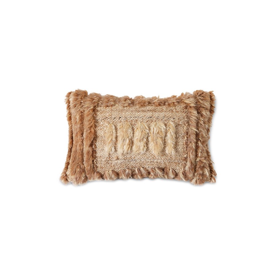 Natural furry cushion (40x25cm)