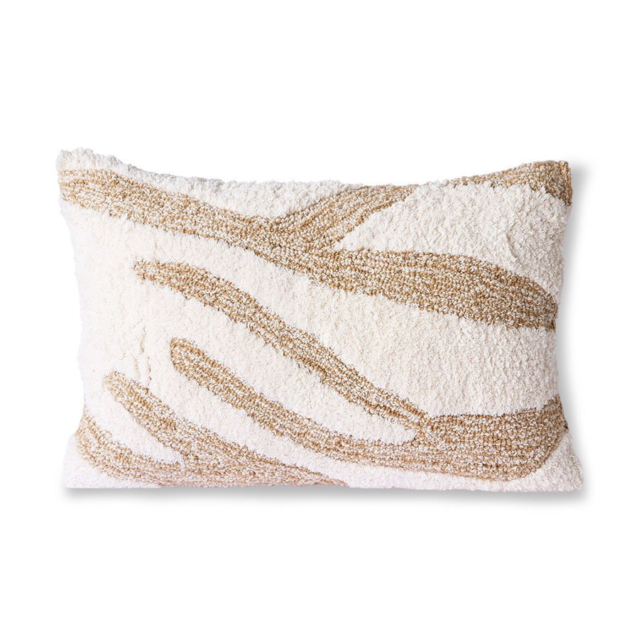 Fluffy cushion white/beige (35x55)