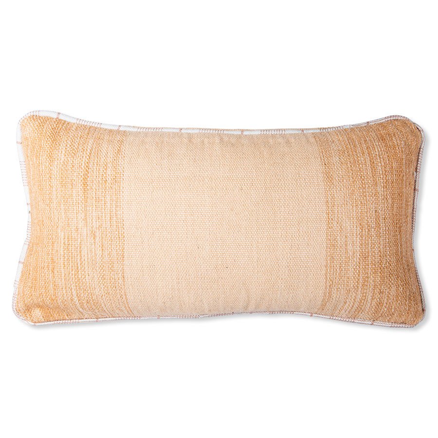 Hand woven wool cushion natural (38x74)