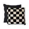Woolen cushion black and white statement (50x50cm)
