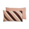 Striped velvet cushion Rose (60x35cm)