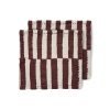 Cotton napkins striped burgundy (set of 2)