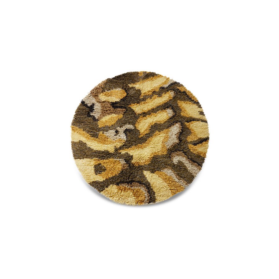 Fluffy round rug dunes (145x145cm)