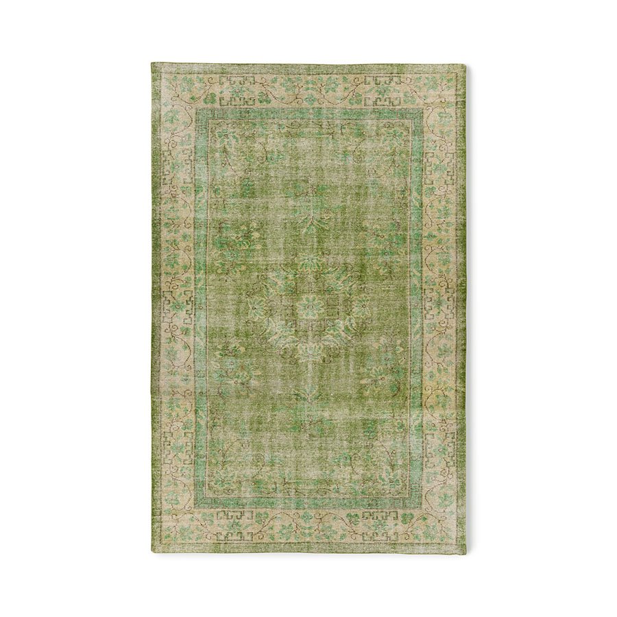 Wool knotted rug green (200x300)