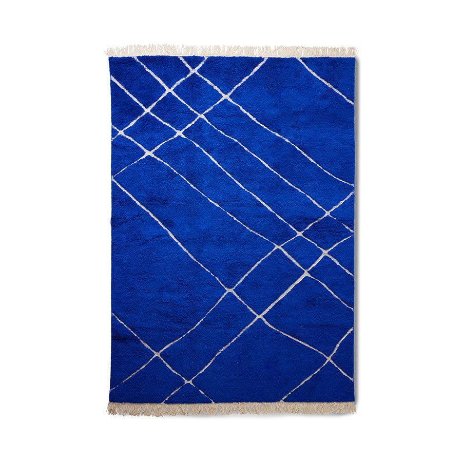 Hand knotted woolen rug cobalt (200x300)