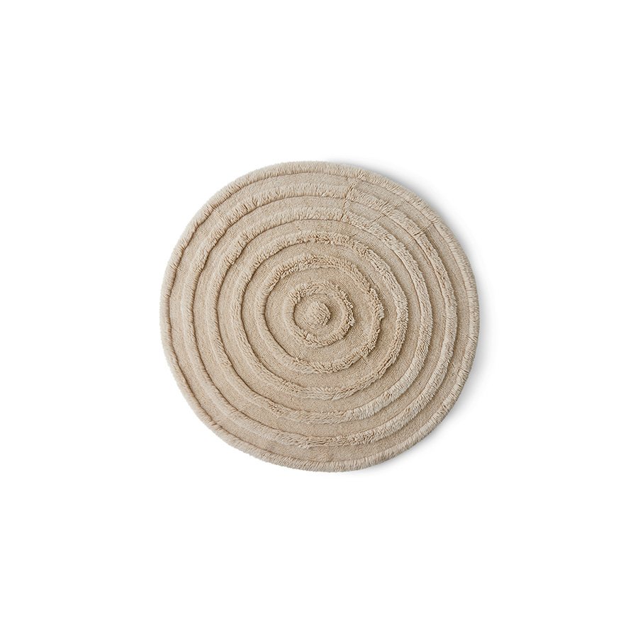 Round woolen rug cream (150x150cm)
