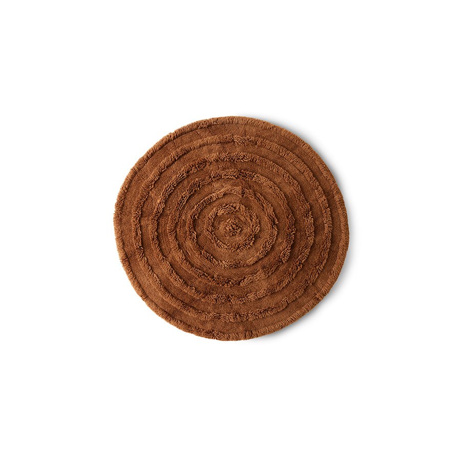 Round woolen rug mahogany (150x150cm)
