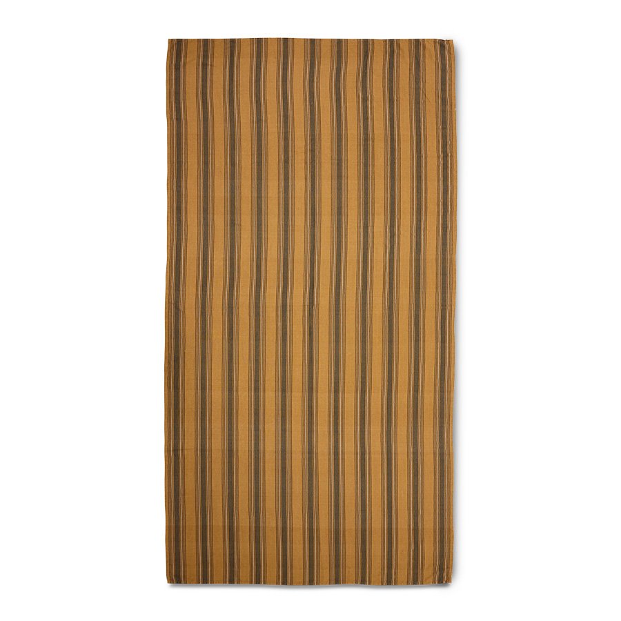 Vida striped table cloth amber/grey (160x300cm)