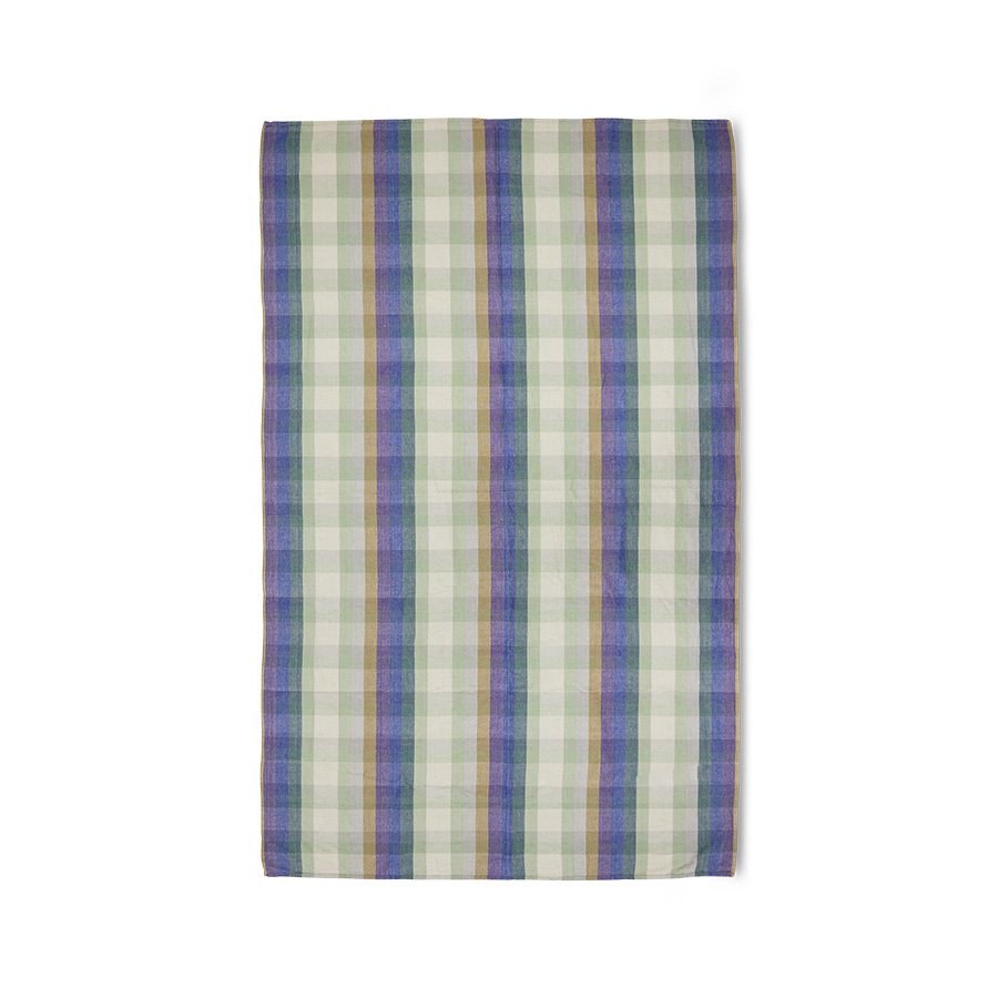 Vida check table cloth mint/cobalt (140x220cm)
