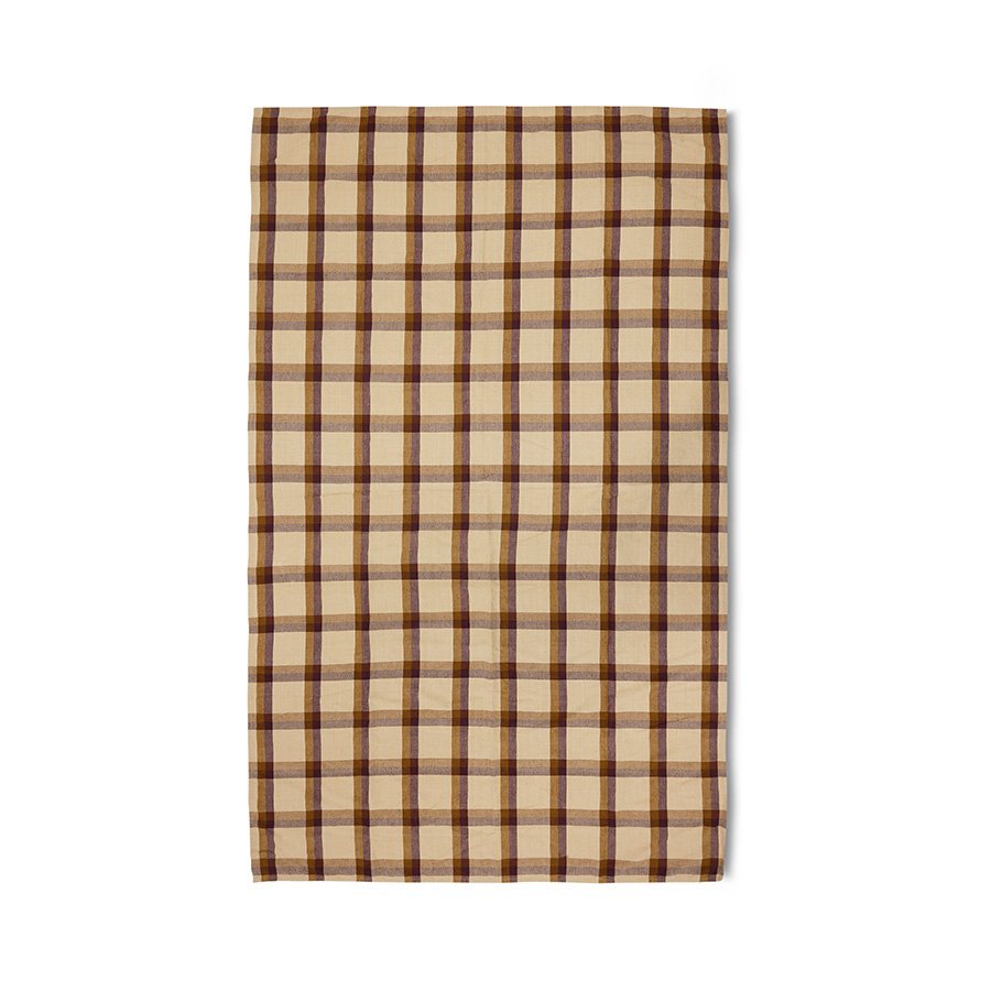 Vida check table cloth chestnut/cream (140x220cm)
