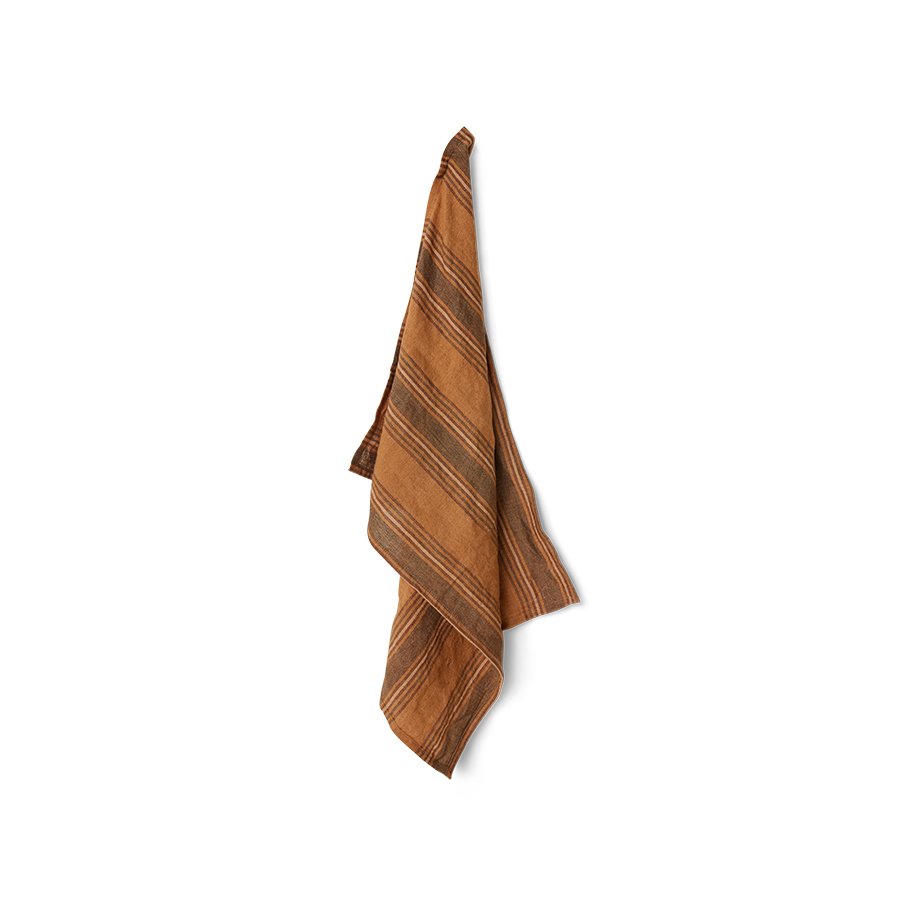 Vida striped tea towel amber/grey (50x70cm)