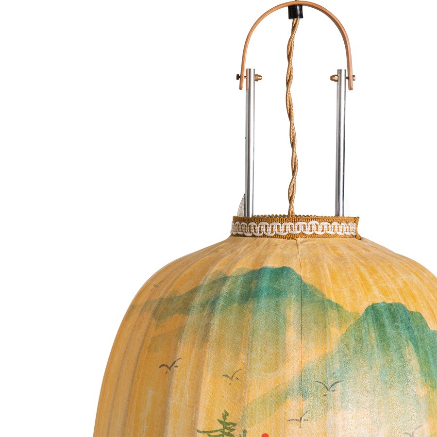 Traditional lantern landscape painting oval L - Image 2