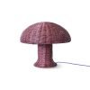 Rattan table lamp burgundy
