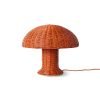 Rattan table lamp coral