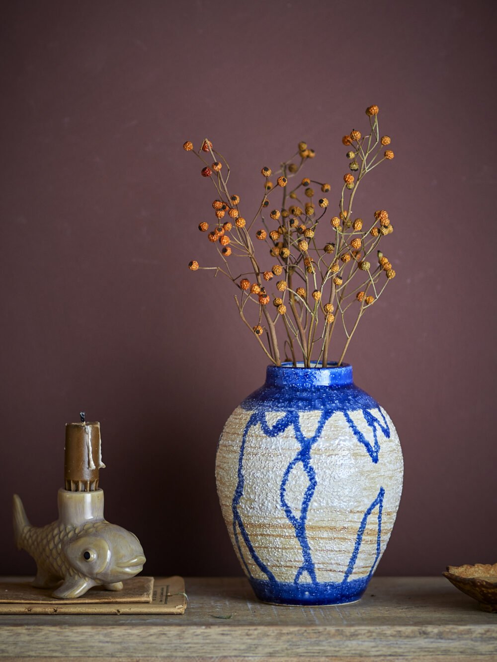 Avon Vase, Blue, Stoneware - Image 3