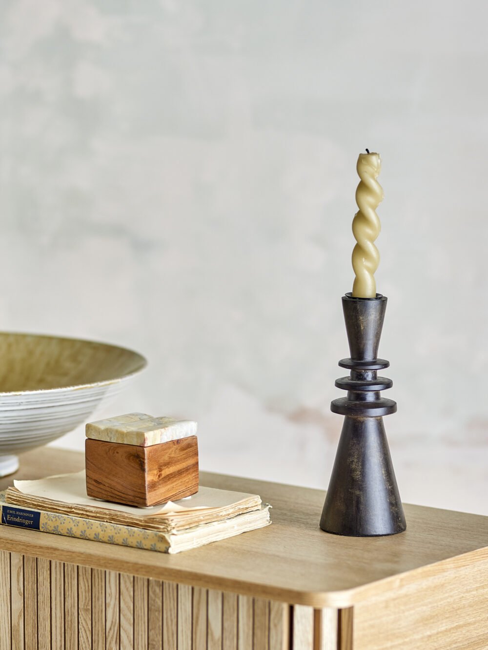 Armel Candle Holder, Black, Mango - Image 4