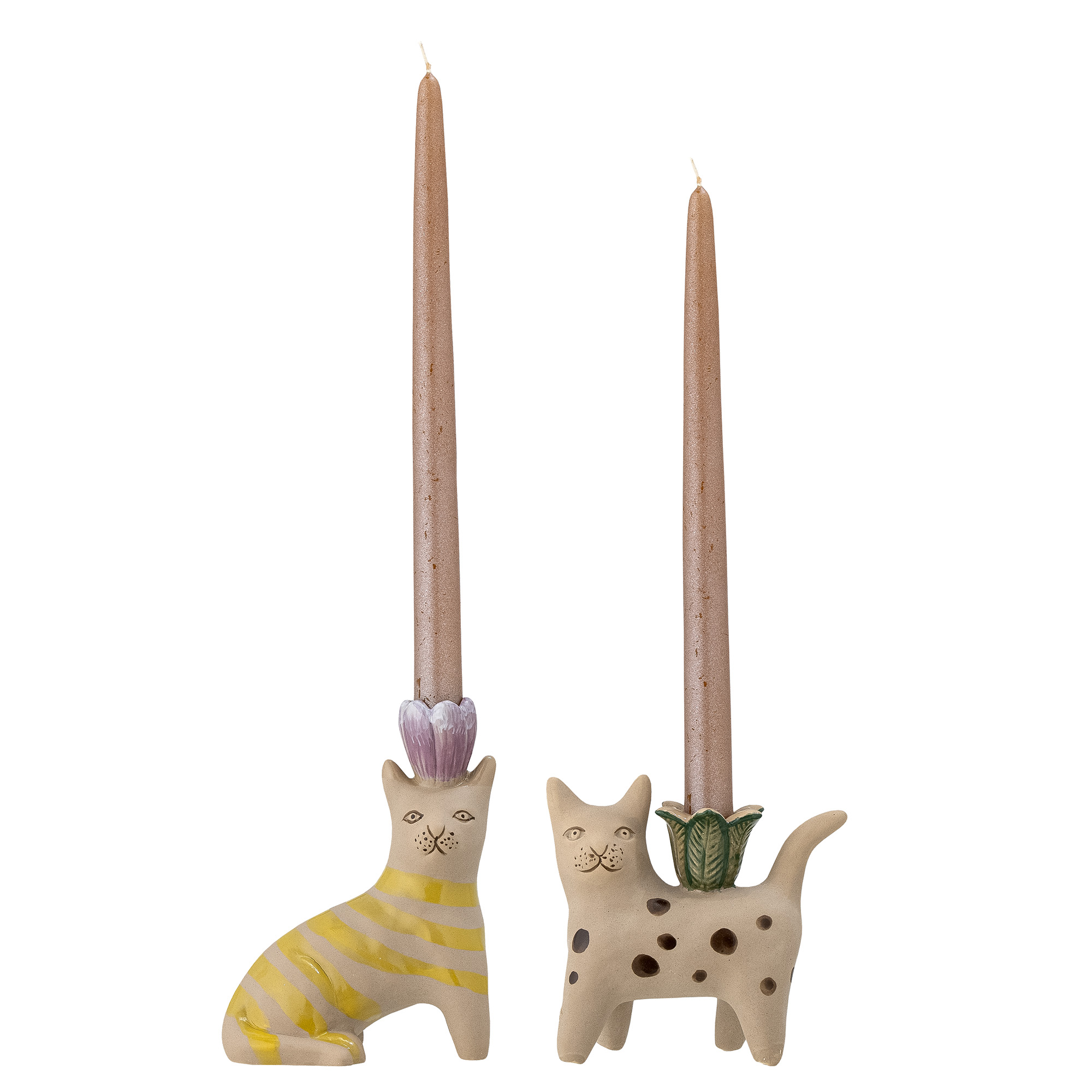 Mamie Candle Holder, Brown, Stoneware - Image 2