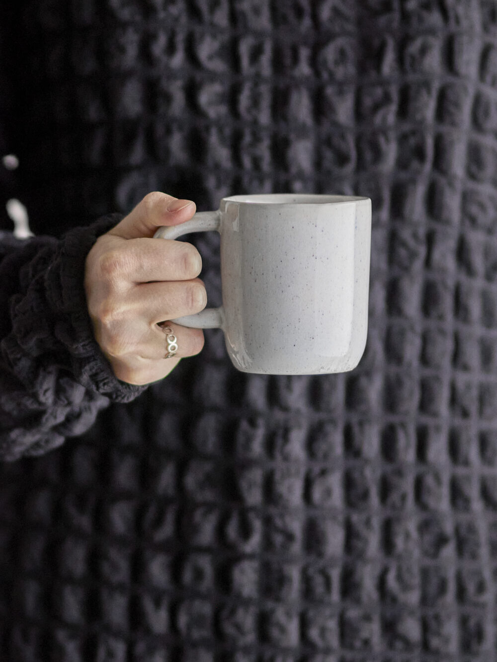Addison Mug, White, Stoneware - Image 3