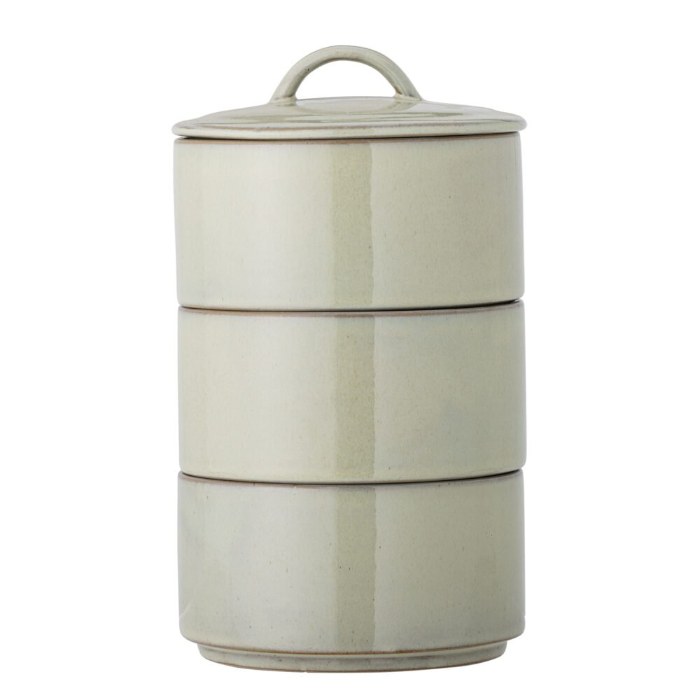 Ebba Jar w/Lid, Green, Stoneware