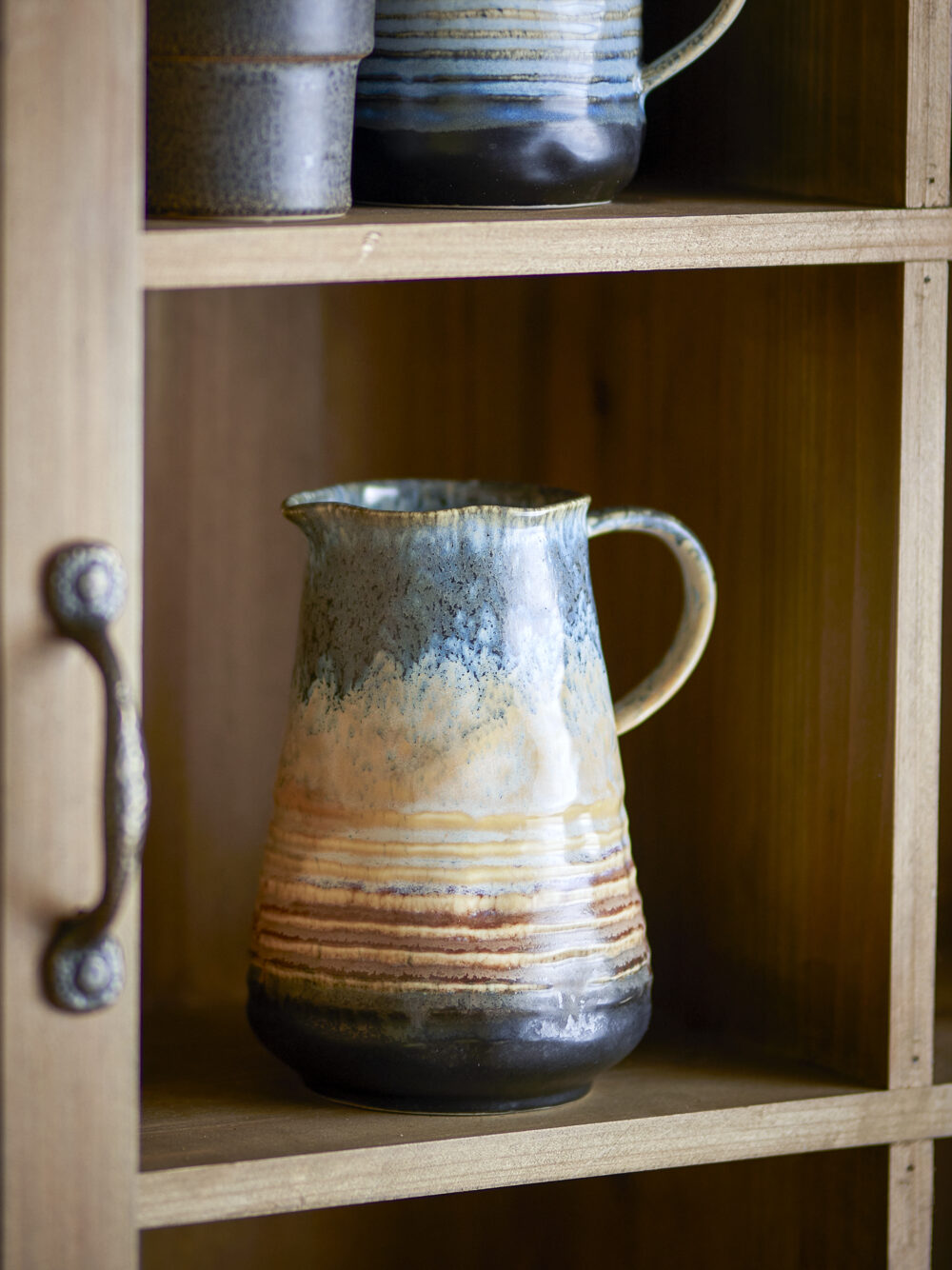 Deana Jug, Blue, Stoneware - Image 5