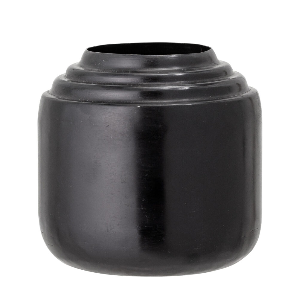 Mari Vase, Black, Metal