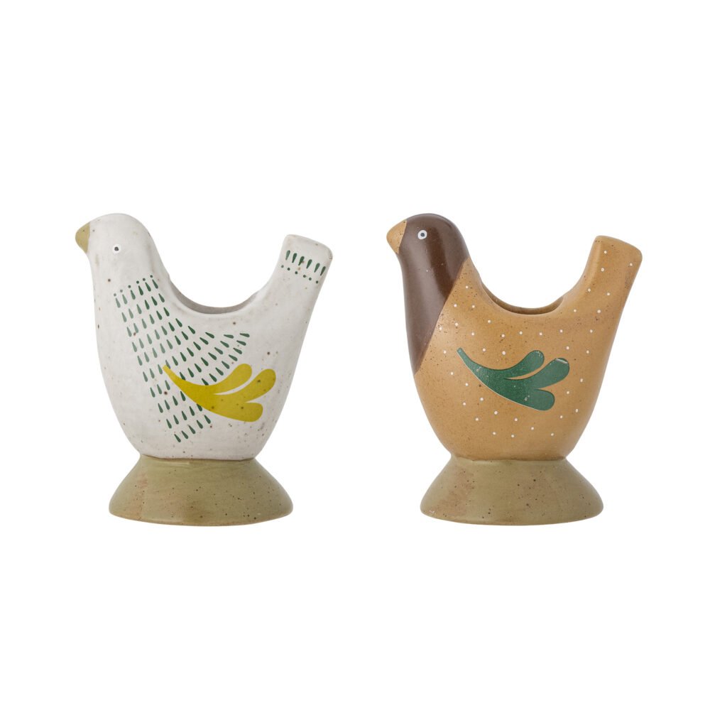 Reem Candle Holder, Brown, Stoneware