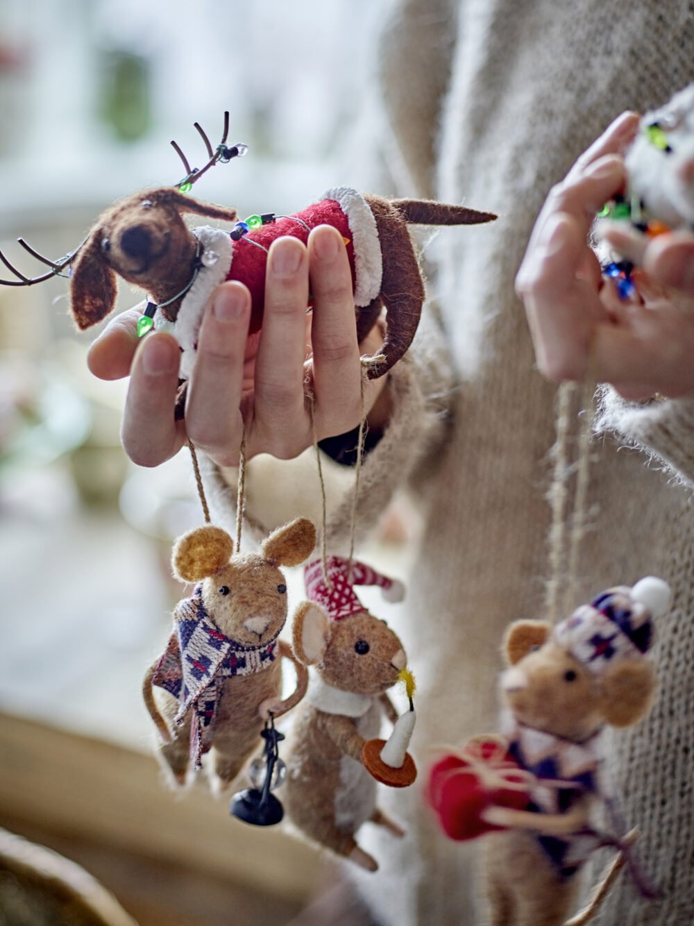 Monty Ornament, Brown, Wool - Image 4