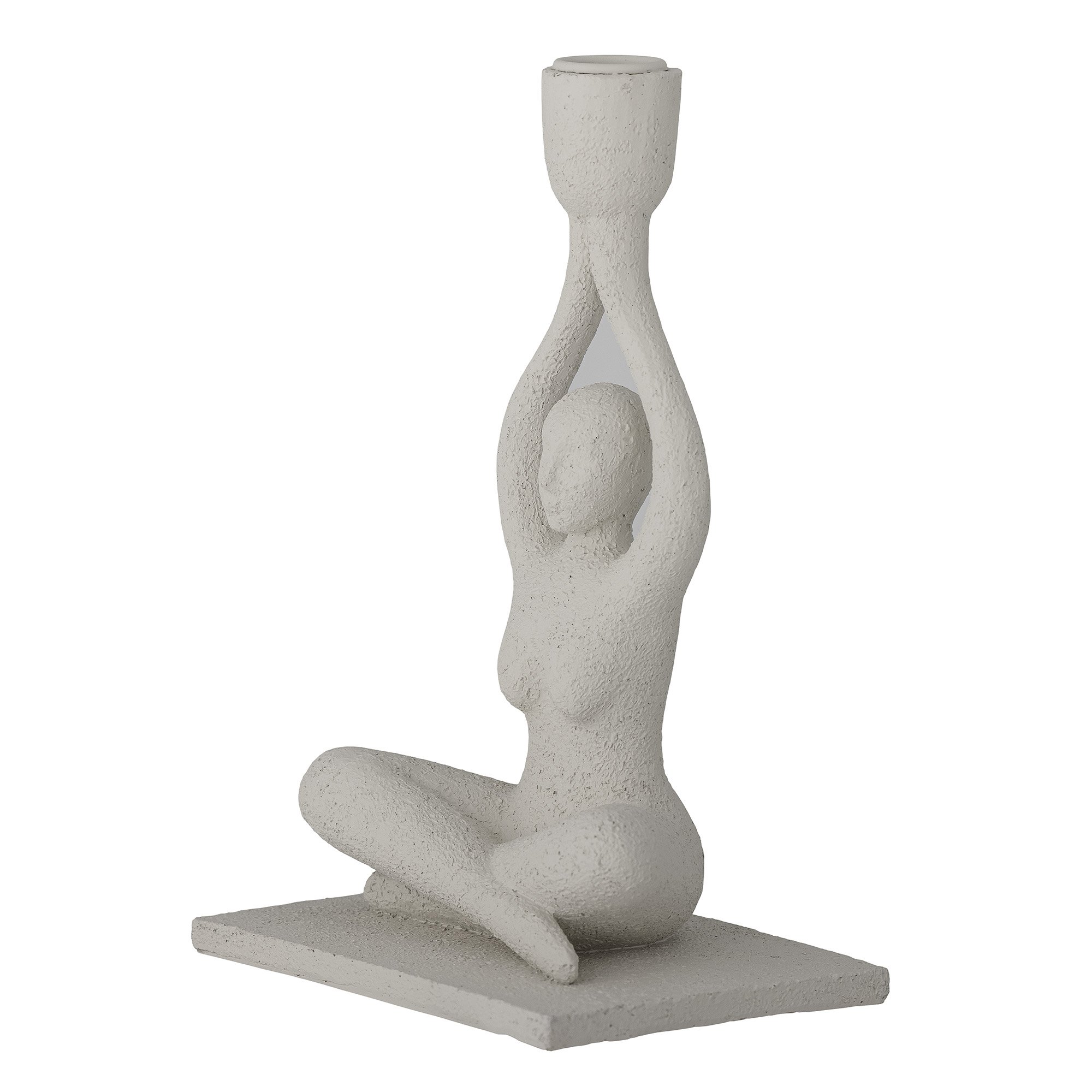 Lucie Candle Holder, White, Polyresin - Image 2