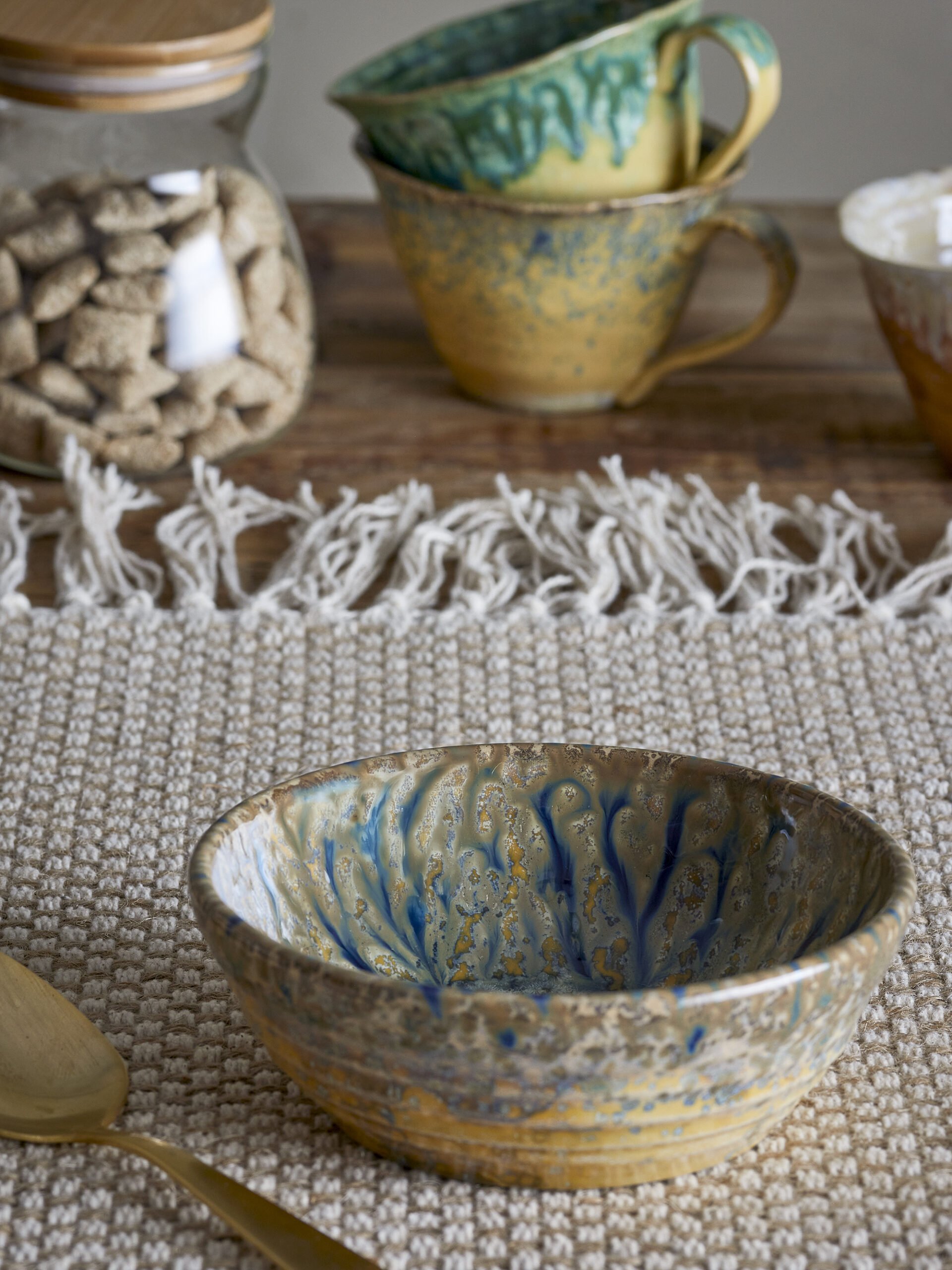 Milani Bowl, Blue, Stoneware - Image 4