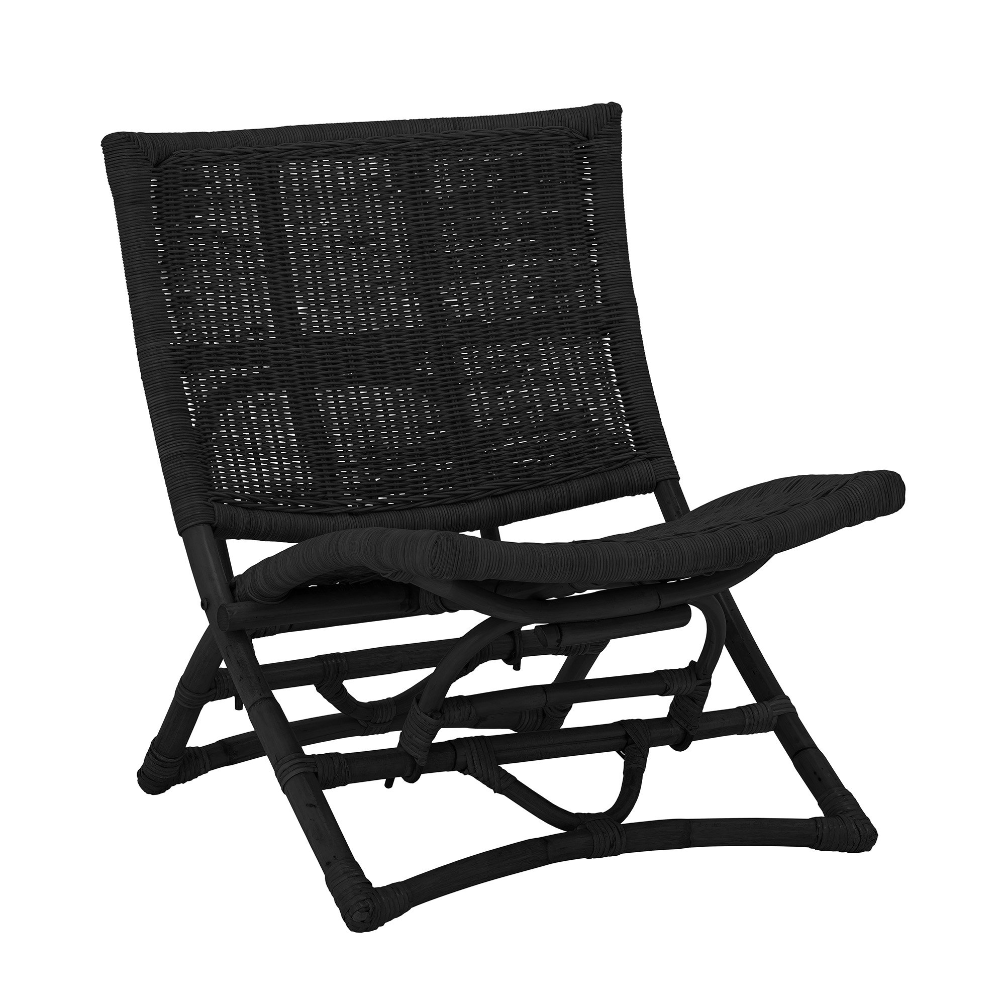 Baz Lounge Chair, Black, Rattan - Image 3