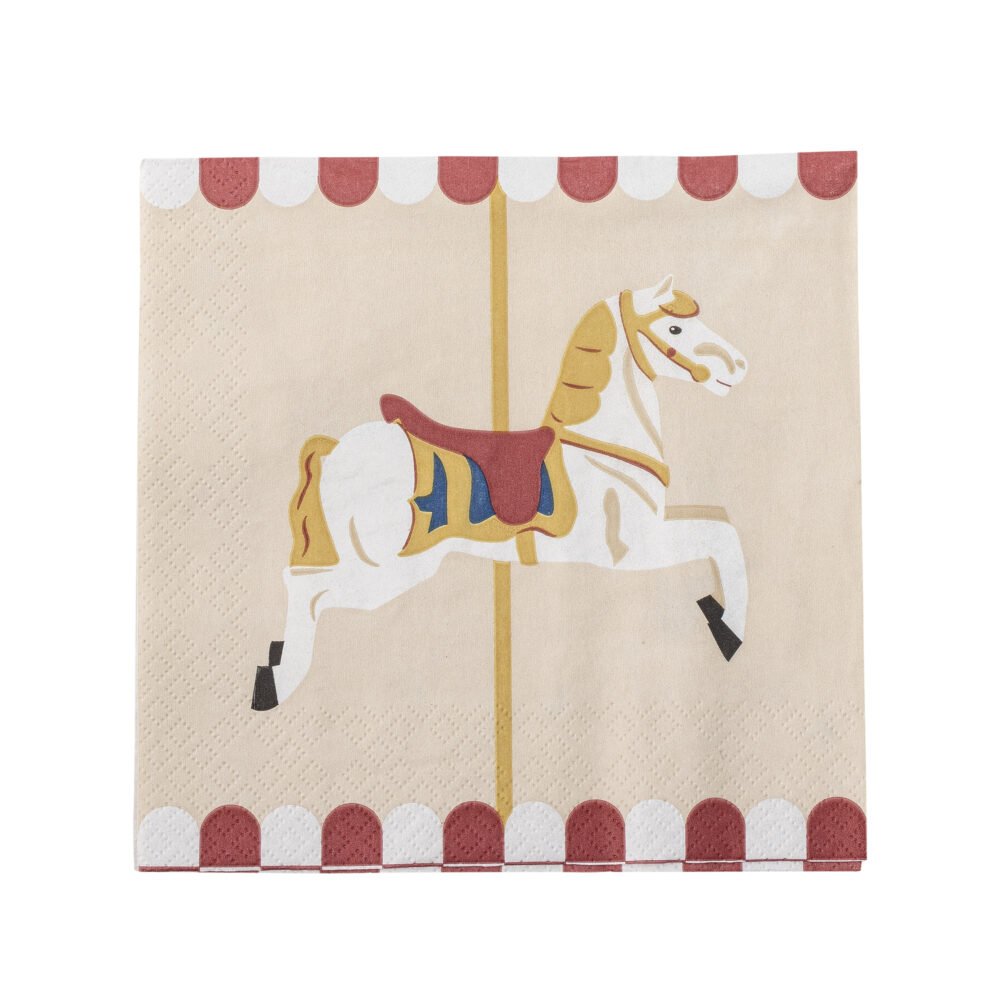 Merry-go-round Napkin, Nature, FSC® Mix, Paper - Image 3