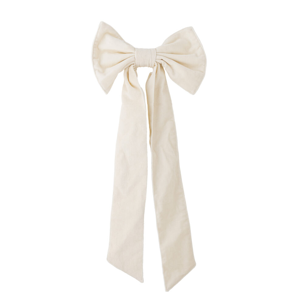 Ruby Deco Bow, White, Cotton