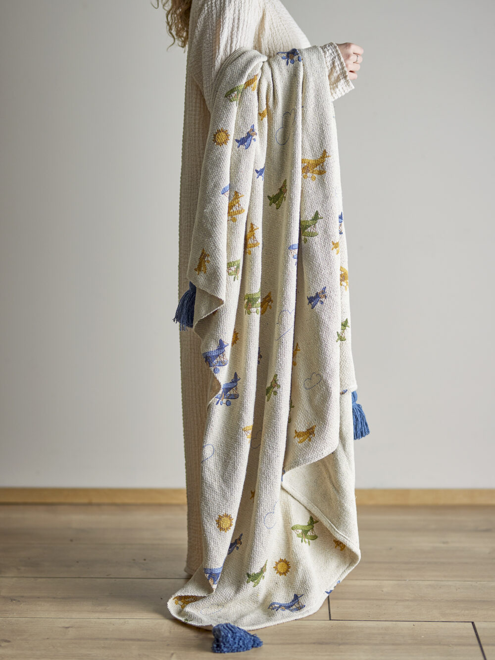 Plane Throw, Nature, Recycled Cotton - Image 6